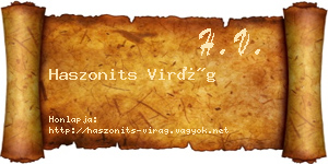 Haszonits Virág névjegykártya